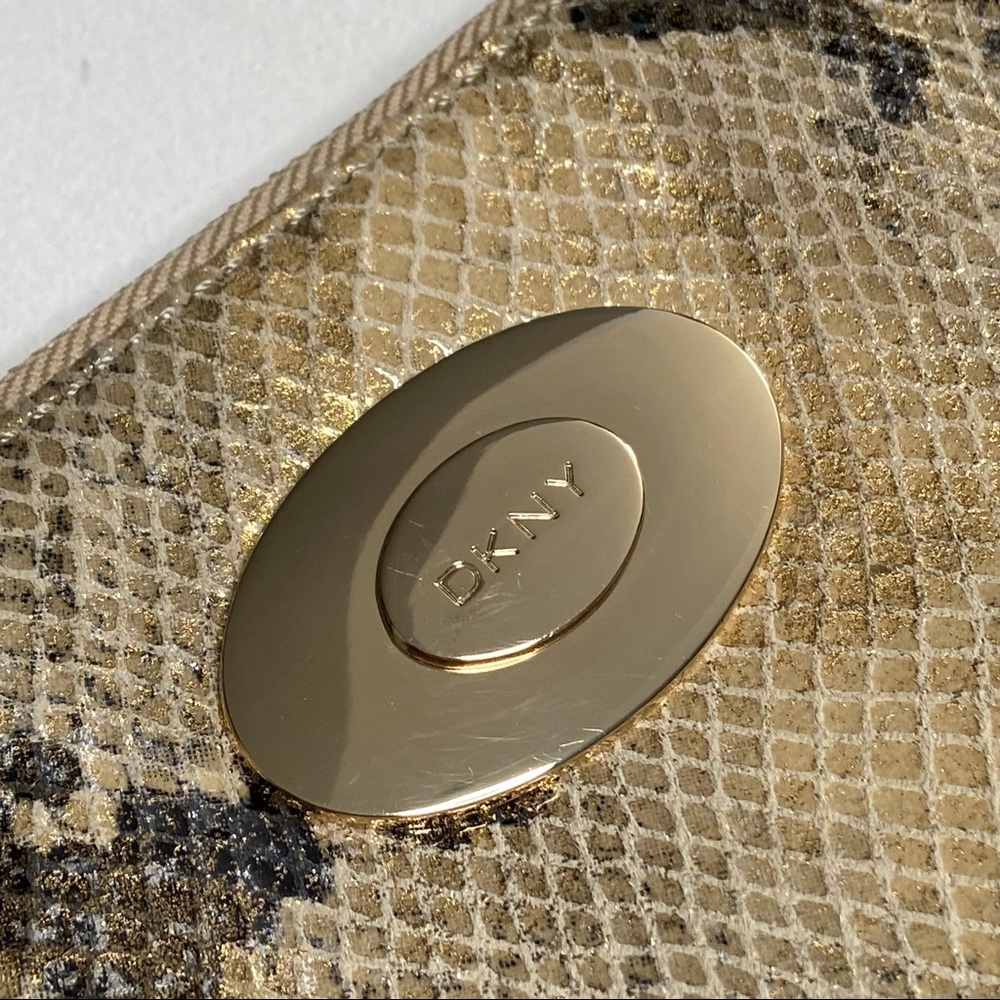 Dkny Python Print Leather And Chain Shoulder Bag - image 2